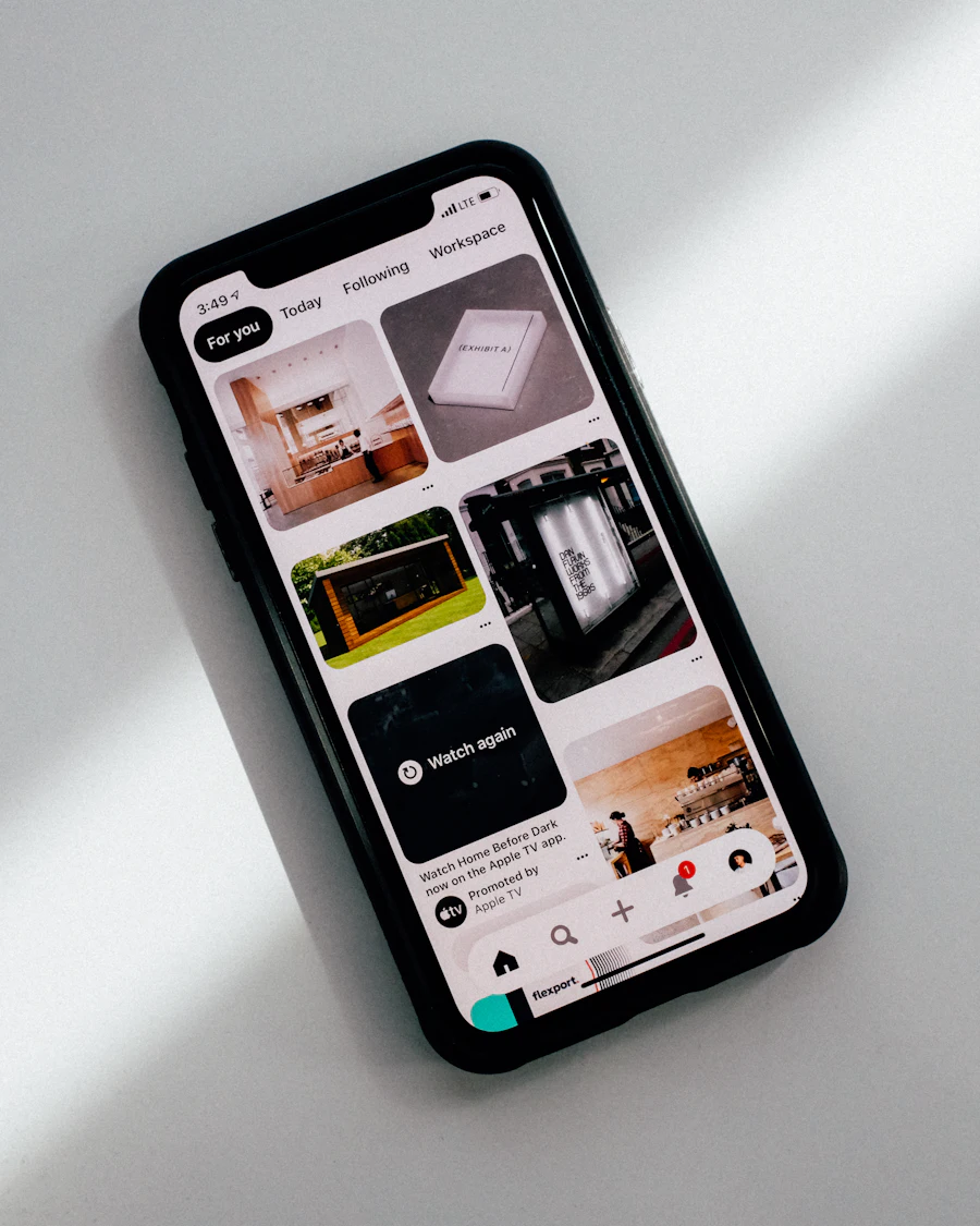 Smartphone showing an online store